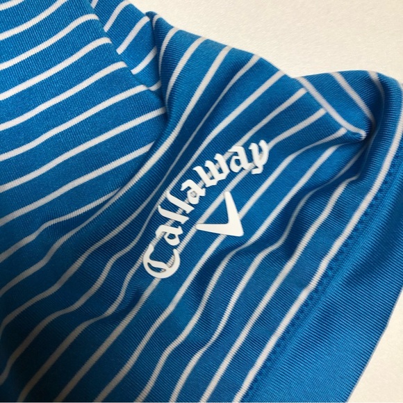 Callaway Opti Dri Blue Striped Golf Shirt Mens Medium - Picture 2 of 4